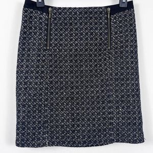 Susina Women's Blue Black Silver Tweed Skirt Size 2